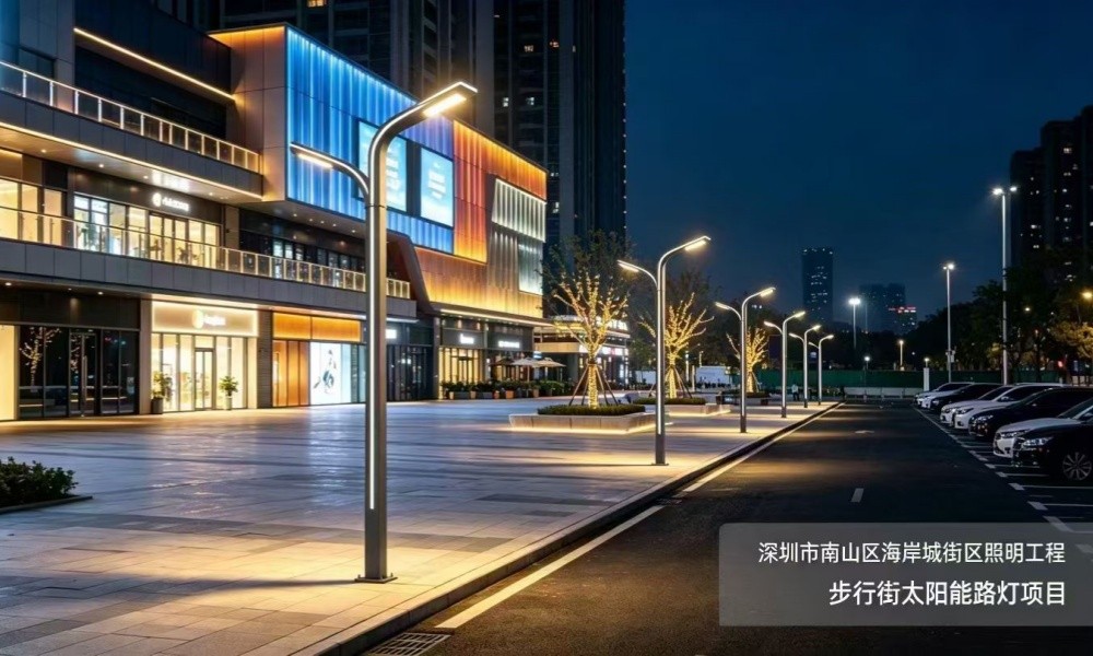深圳海岸城街区步行街太阳能路灯项目